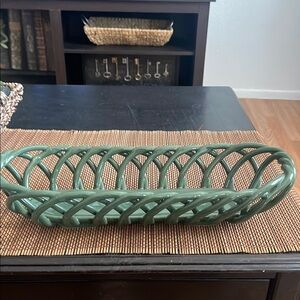 Ceramic green decorative tray